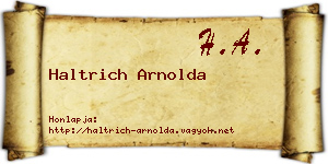 Haltrich Arnolda névjegykártya
